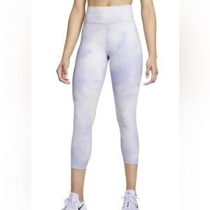 Nike One Icon Clash Mid-Rise Crop Leggings Purple White Women's 2XL Plus 21 In